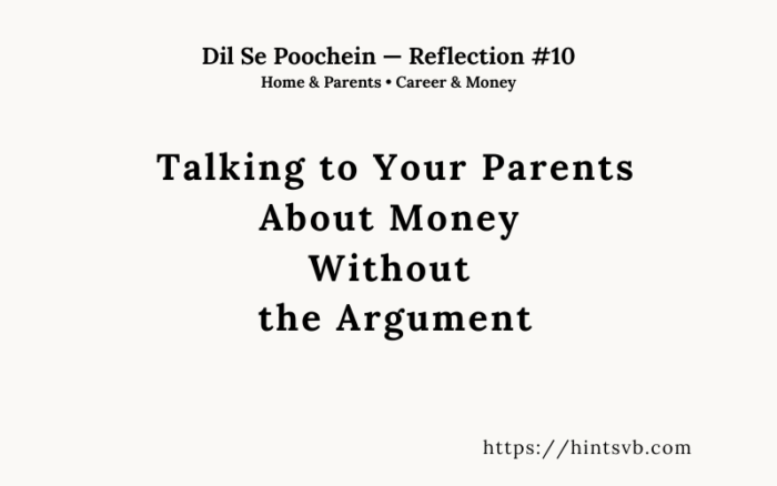 talking to your parents about money