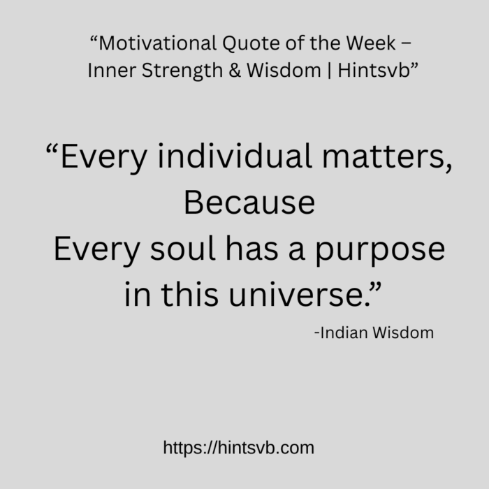 Every individual matters