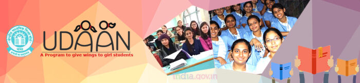 Group of school girls and college students participating in UDAAN program by CBSE for girl empowerment through education.